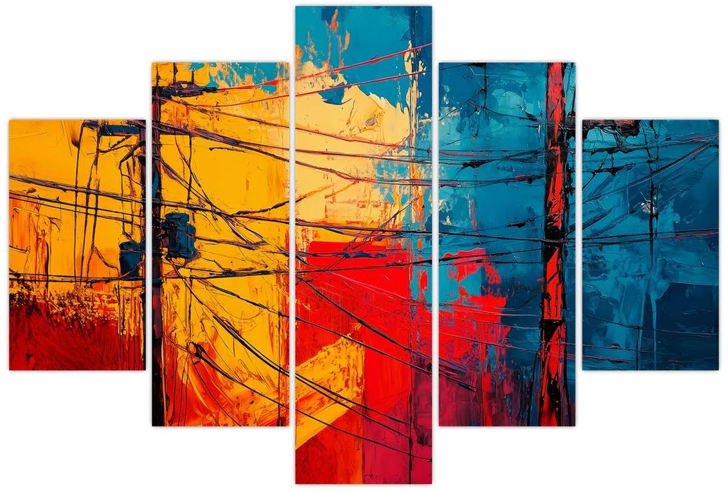 Obraz - Abstraktné elektrické vedenie (150x105 cm)