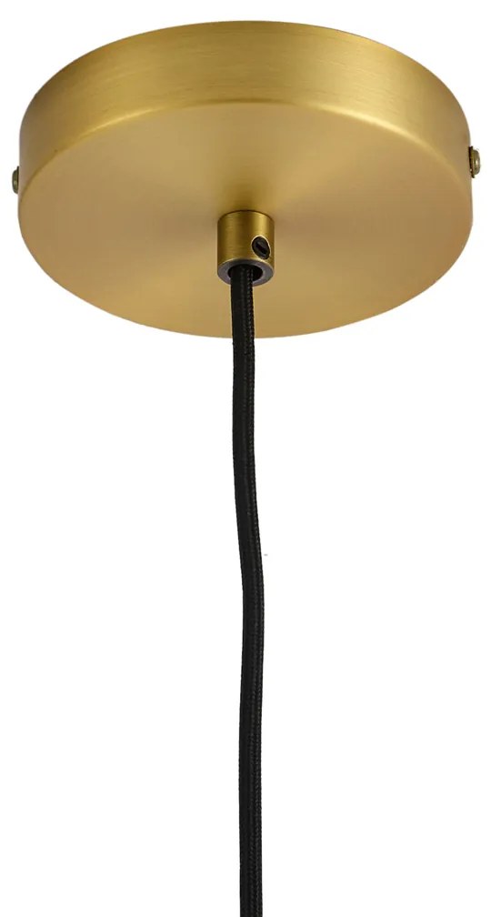 Dizajnové závesné svietidlo bronzové s čírym sklom - Domo