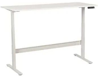 Výškovo nastaviteľný kancelársky stôl Manutan, 180 x 80 x 62,5 - 127,5 cm, rovné vyhotovenie, ABS 2 mm, biely
