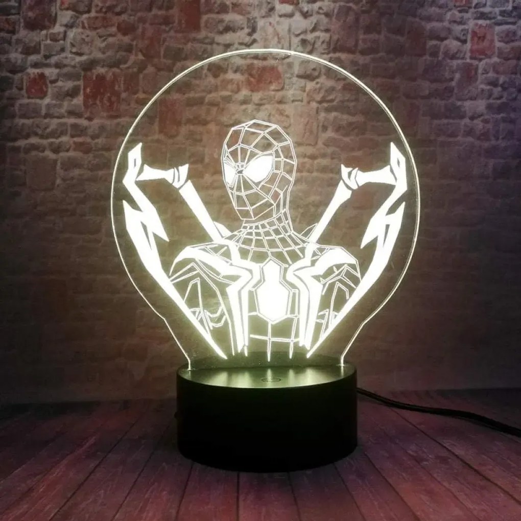 3Dmix 3DL-CLK015 – 3D LED nočná lampa - Spider-Man (Spiderman) (Hodiny s budíkom)