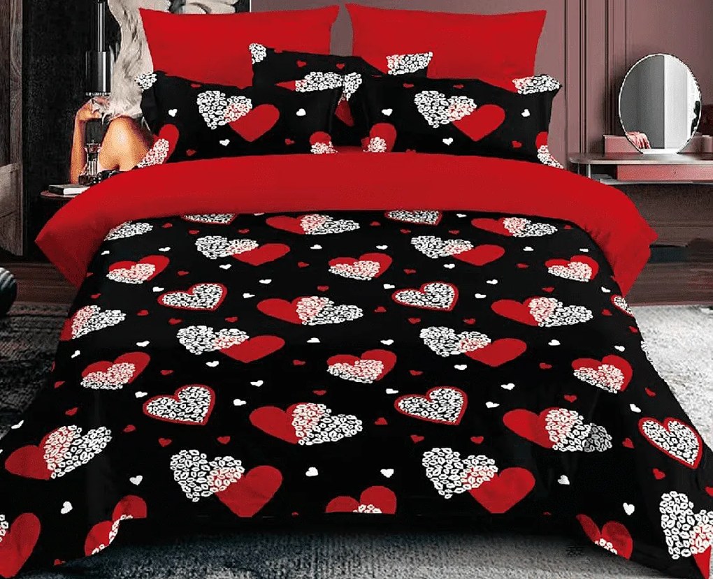 Obliečky Srdiečka 1 Bavlna 7-dielna súprava