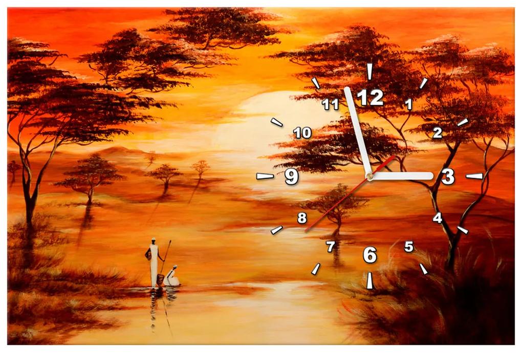Gario Obraz s hodinami Nádherná Afrika Rozmery: 40 x 40 cm
