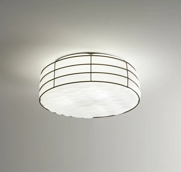 SIRU - Stropné svietidlo TAMIS 3xE14/40W/230V čierna/biela benátske sklo