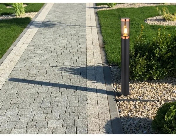 Globo 31588BC - Vonkajšia lampa BOSTON 1xE27/23W/230V IP44 80 cm čierna/meď