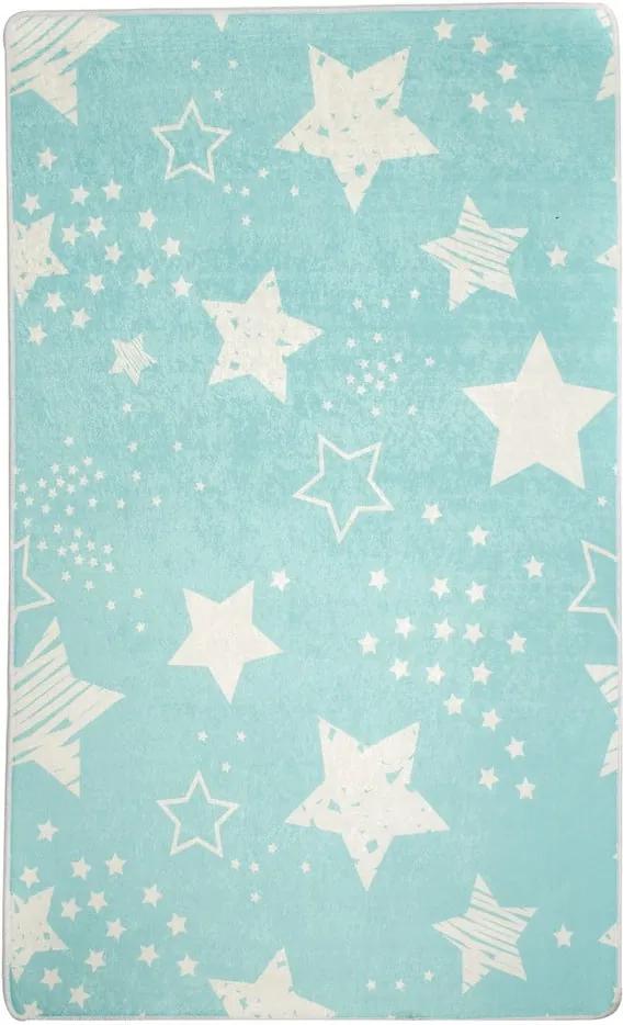 Modrý detský protišmykový koberec Chilam Star, 100 x 160 cm