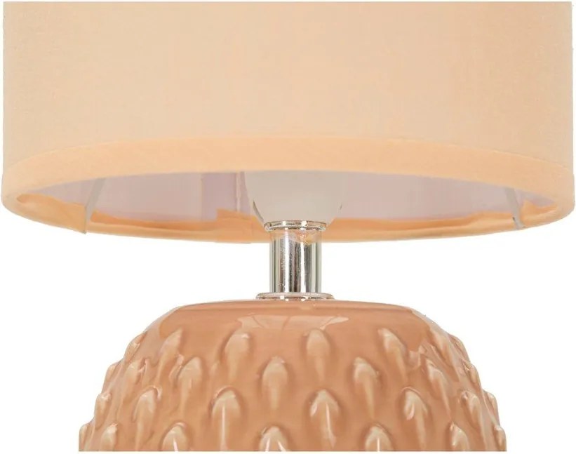 Broskyňová keramická stolová lampa s textilným tienidlom (výška 27 cm) Pontus – Mauro Ferretti