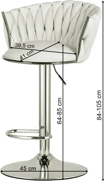 Barová stolička MIG zamatová, zlatá / čierna