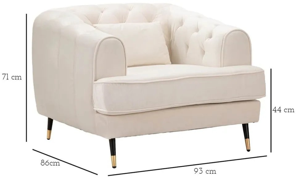 Krémové kreslo Praga – Mauro Ferretti