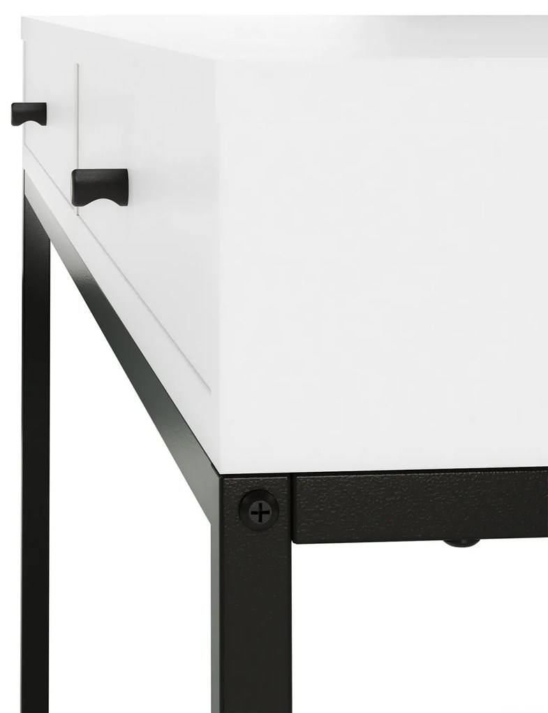Písací stôl Trewolo 110 cm biely/čierny