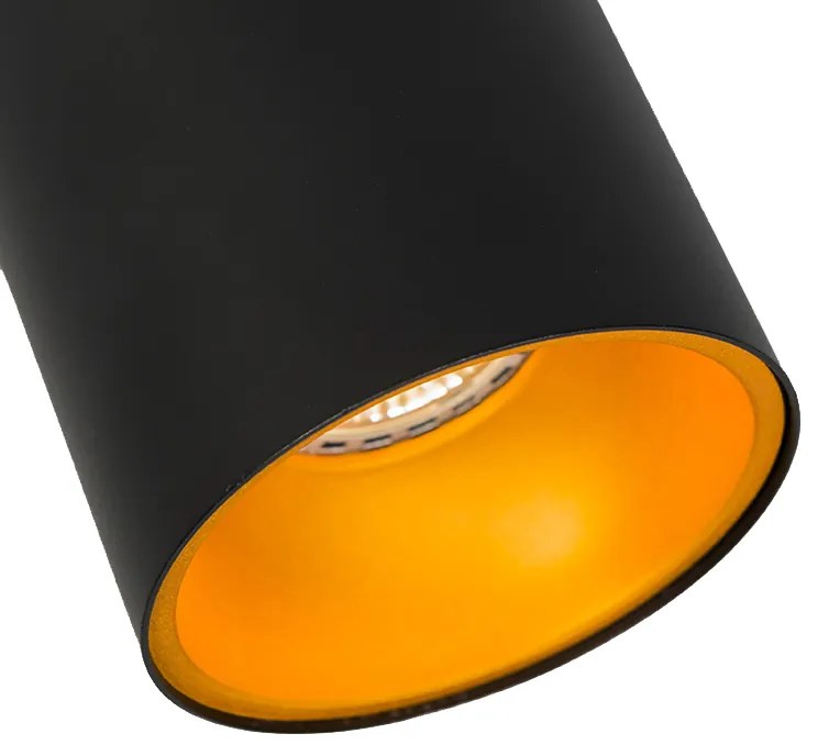 Inteligentný reflektor čierny so zlatom vrátane WiFi GU10 svetelného zdroja - Deep