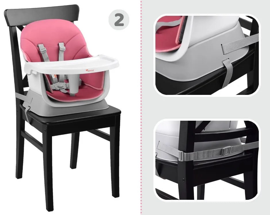 Stolička na kŕmenie set 6v1 ZA4142 - ružová