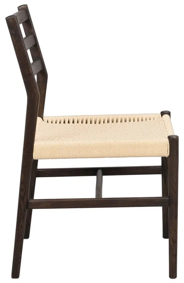 Jedálenská stolička v tmavohnedo-prírodnej farbe v súprave 2 ks Harlan – Rowico