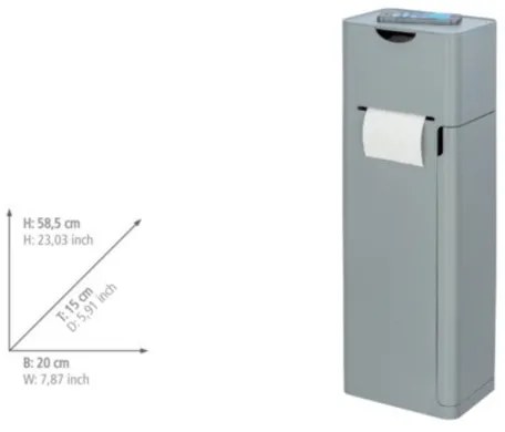WENKO 24213100 - WC kefa IMON 20x58,5 cm sivá
