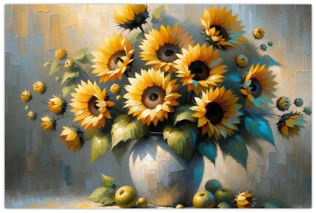 Obraz – Váza so slnečnicami (90x60 cm)