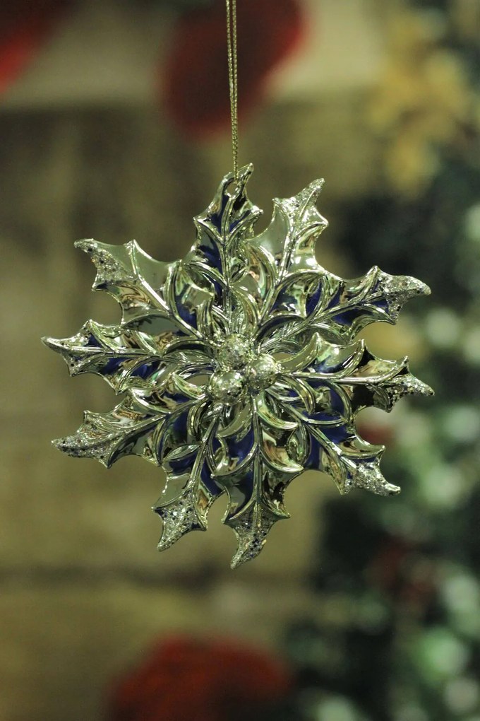 LUX zlatá závesná ozdoba vianočná ruža 12cm