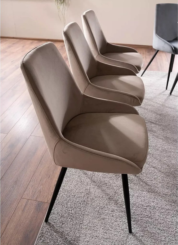 SI Stolička Cobe Velvet tmavá béžová