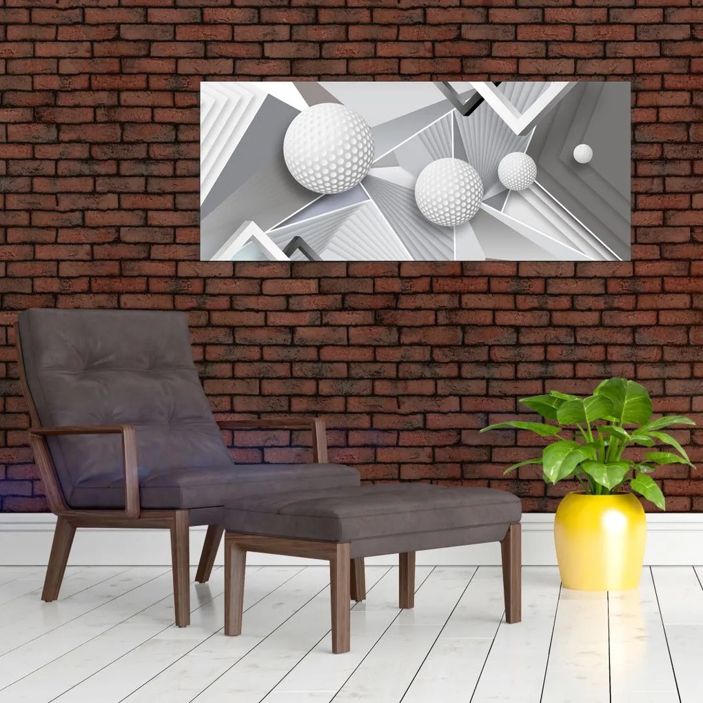 Geometrický abstraktný obraz (120x50 cm)