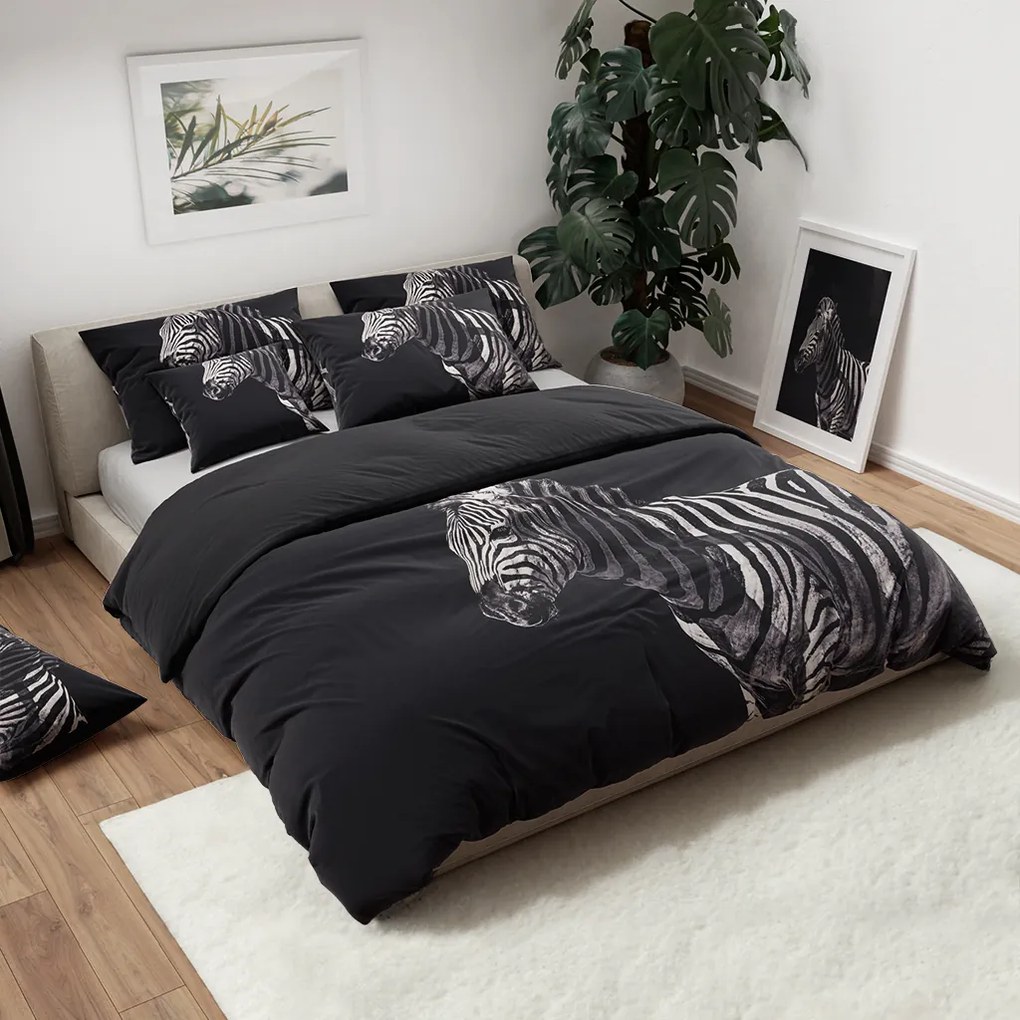 3D obliečky z mikrovlákna ZEBRA čierne Rozmer obliečky: 70 x 90 cm | 140 x 200 cm