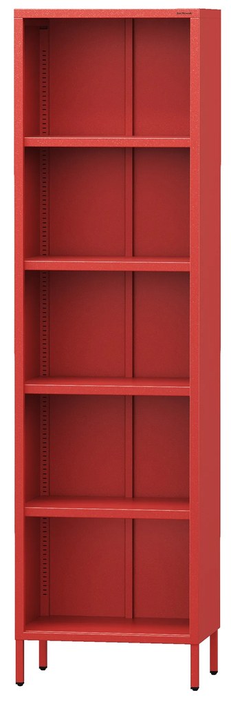 Knižnica do obývačky MARIO, 500 x 1800 x 350 mm, Modern: červená farba