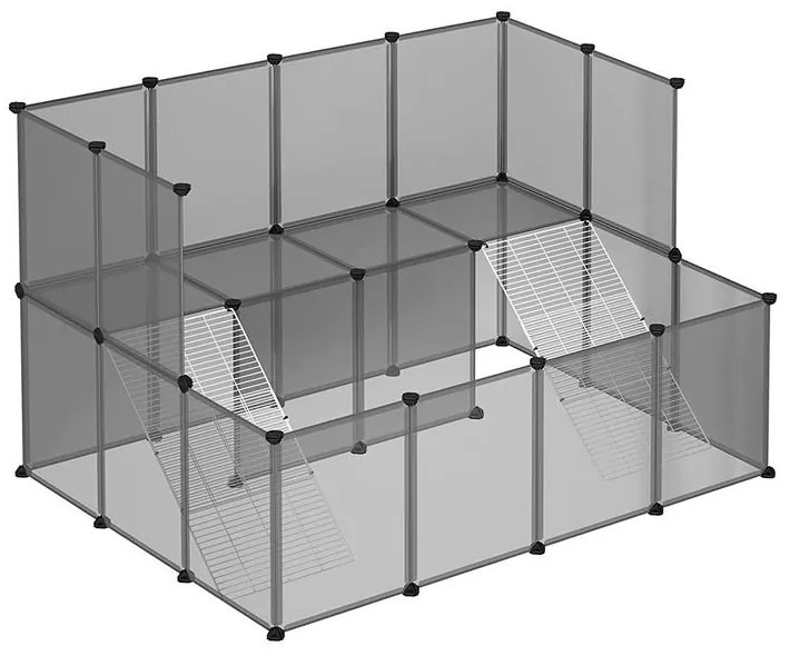 SONGMICS Plastová klietka pre domáce zvieratá – sivá LPC004G01