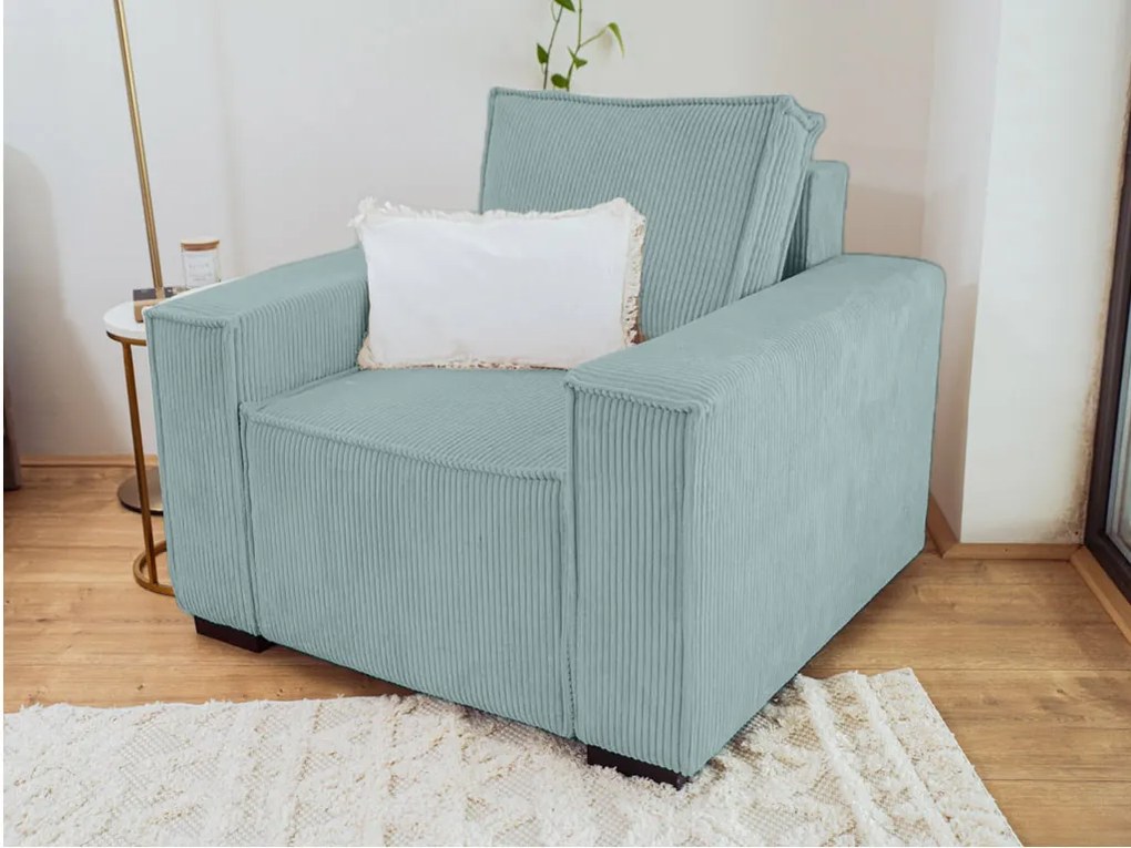 Kreslo s taburetom SMART SET, svetlo modrá