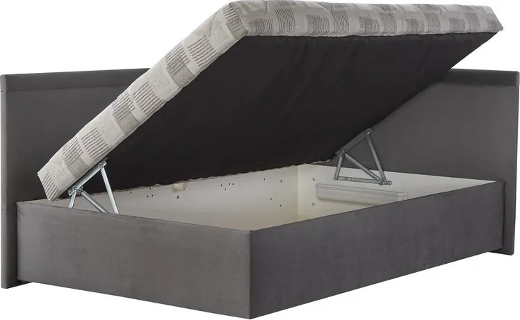 Rohová posteľ Travis pravá 120x200, šedá látka