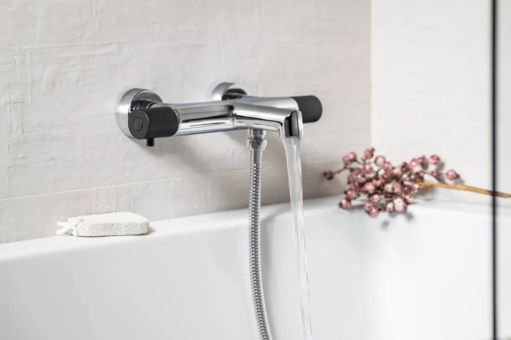 Sapho Sapho, SOLARIS stojanková umývadlová batéria bez výpuste, vysoká, čierna mat/chróm, WD006BC