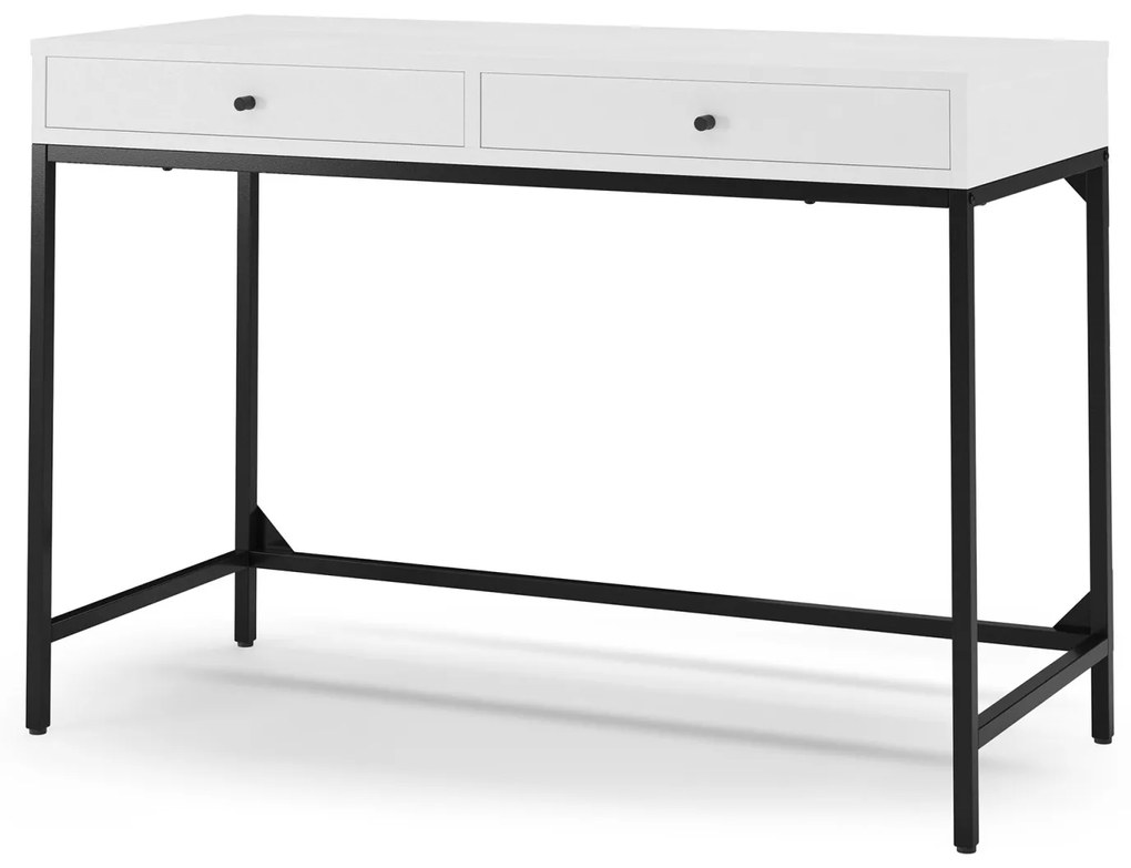 Písací stôl Trewolo 110 cm biely/čierny