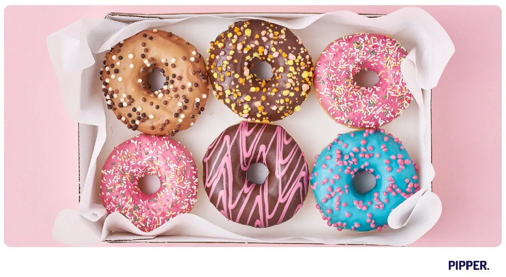 PIPPER. Samolepiaca textilná tapeta - Donuts 2