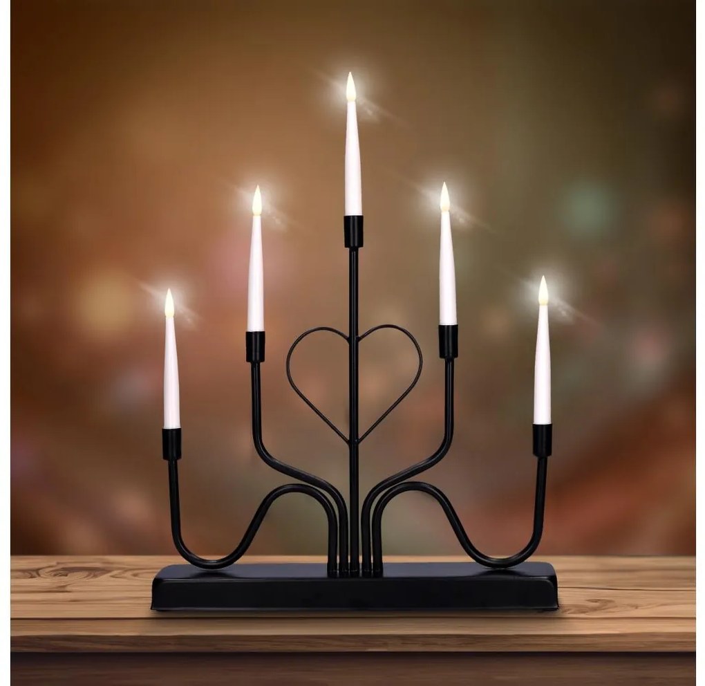 Brilagi - LED Vianočný svietnik LED/2xAA čierna BG0964