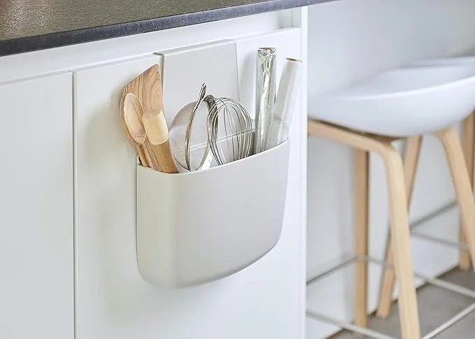 Kuchynský ORGANIZÉR na dvierka, biely, plastový HOLDER