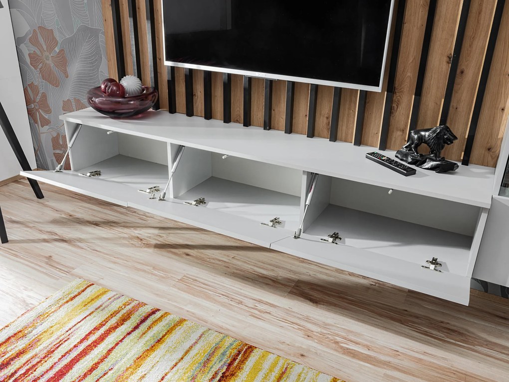 Obývacia stena Vertic (dub artisan + perla gray) (s LED osvetlením). Akcia -12%. Vlastná spoľahlivá doprava až k Vám domov. 1097586