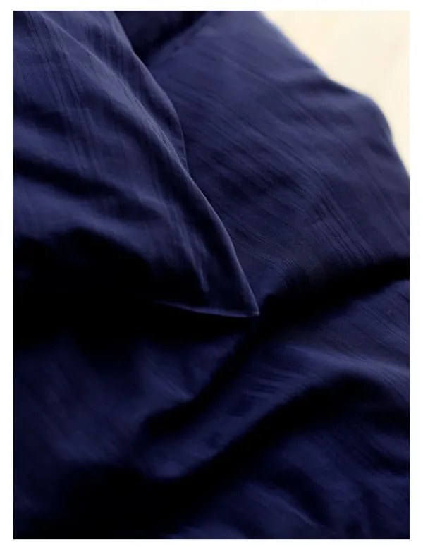 Tmavomodré damaškové obliečky na jednolôžko 140x200 cm Noble – Södahl