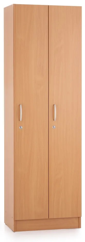 Drevená šatníková skrinka Visio - 2 oddiely, 60 x 42 x 190 cm, buk