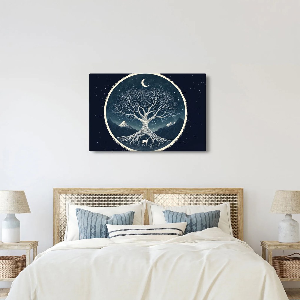 Obraz – Magický strom s jeleňom II. (90x60 cm)