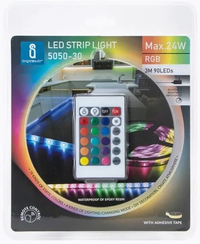 Aigostar - LED RGB Stmievateľný pásik 3m LED/24W/12/230V IP65 + DO