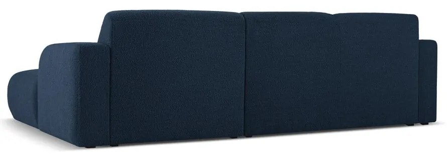 Tmavomodrá rohová pohovka z textílie bouclé (pravý roh) Molino – Micadoni Home