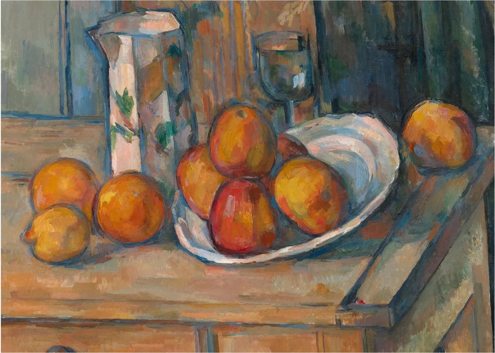 Obraz - Paul Cézanne, Still Life with Milk Jug and Fruit, reprodukcia (70x50 cm)