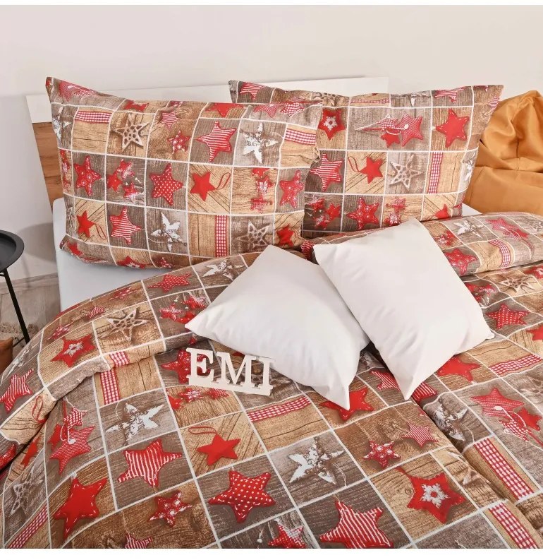 Vianočné bavlnené obliečky Ginger EMI, Štandardný set jednolôžko obsahuje 1x 140x200 + 1x 70x90