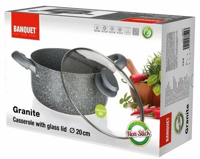 Banquet Hrniec s nepriľnavým povrchom Granite, 20 x 9,5 cm, 20 cm