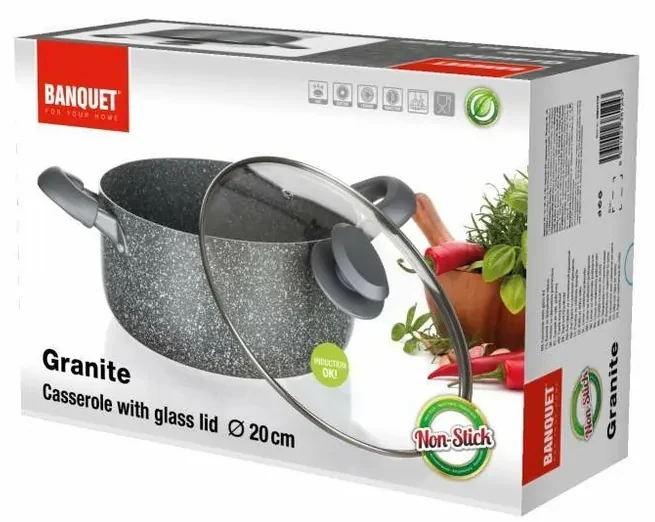 Banquet Hrniec s nepriľnavým povrchom Granite, 20 x 9,5 cm, 20 cm