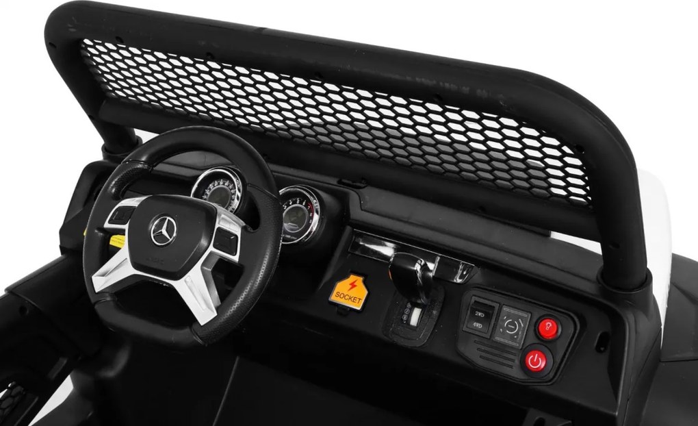 Ramiz Mercedes Benz Unimog elektrické autíčko pre deti biele