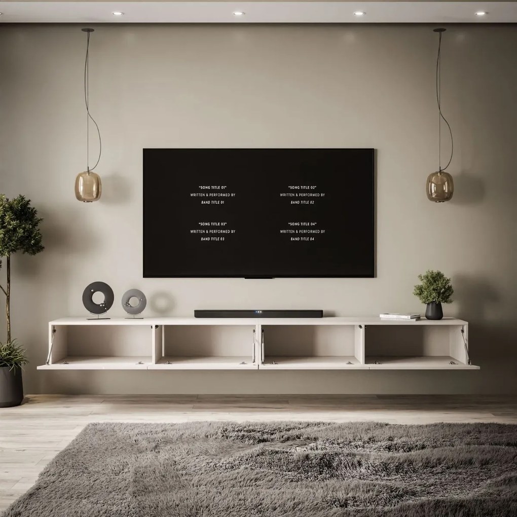 ZÁVESNÝ TV STOLÍK DAZIO KAŠMÍR LESKLÝ 250 cm