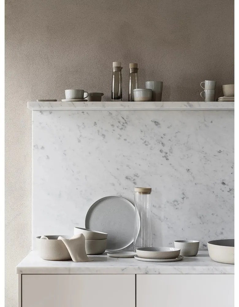 Sivá/béžová keramická kanvička na mlieko 150 ml Sablo – Blomus