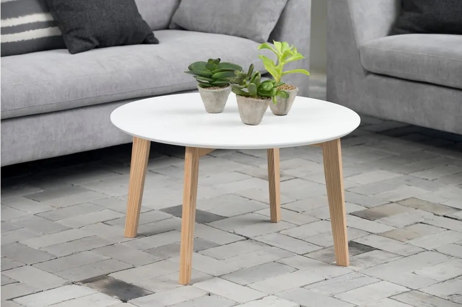 Biely konferenčný stolík Actona Molina, ⌀ 50 cm