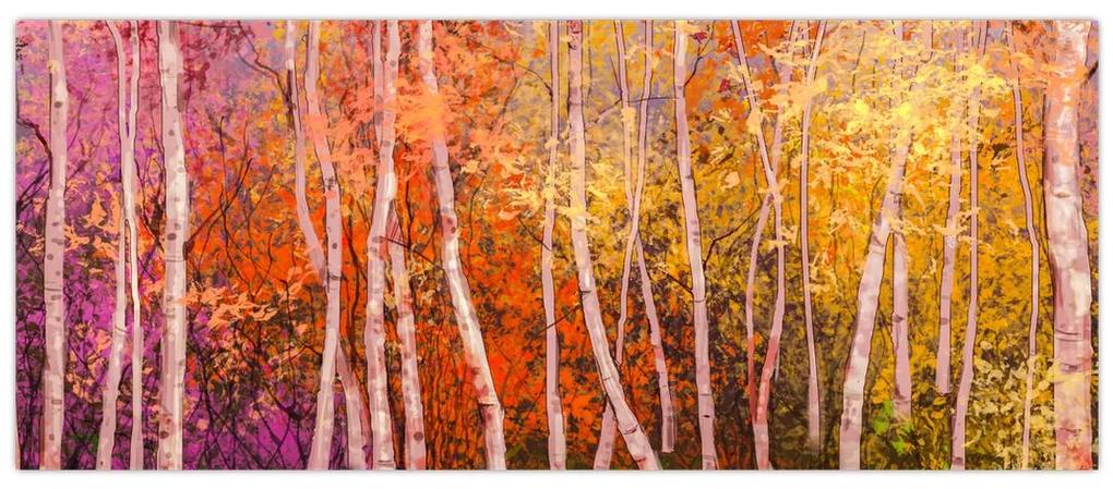 Obraz farebného lesa (120x50 cm)