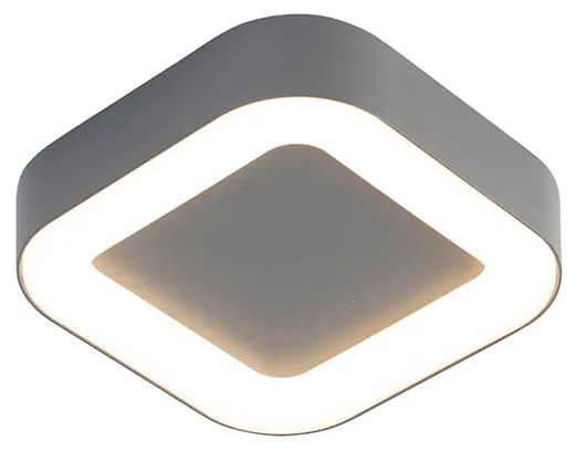 Nástenná a stropná lampa sivá štvorcová IP54 - Ariel