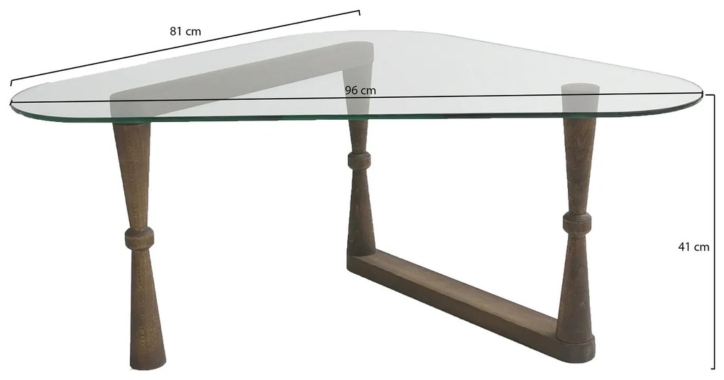 Dizajnový konferenčný stolík Calix II 96 cm orech