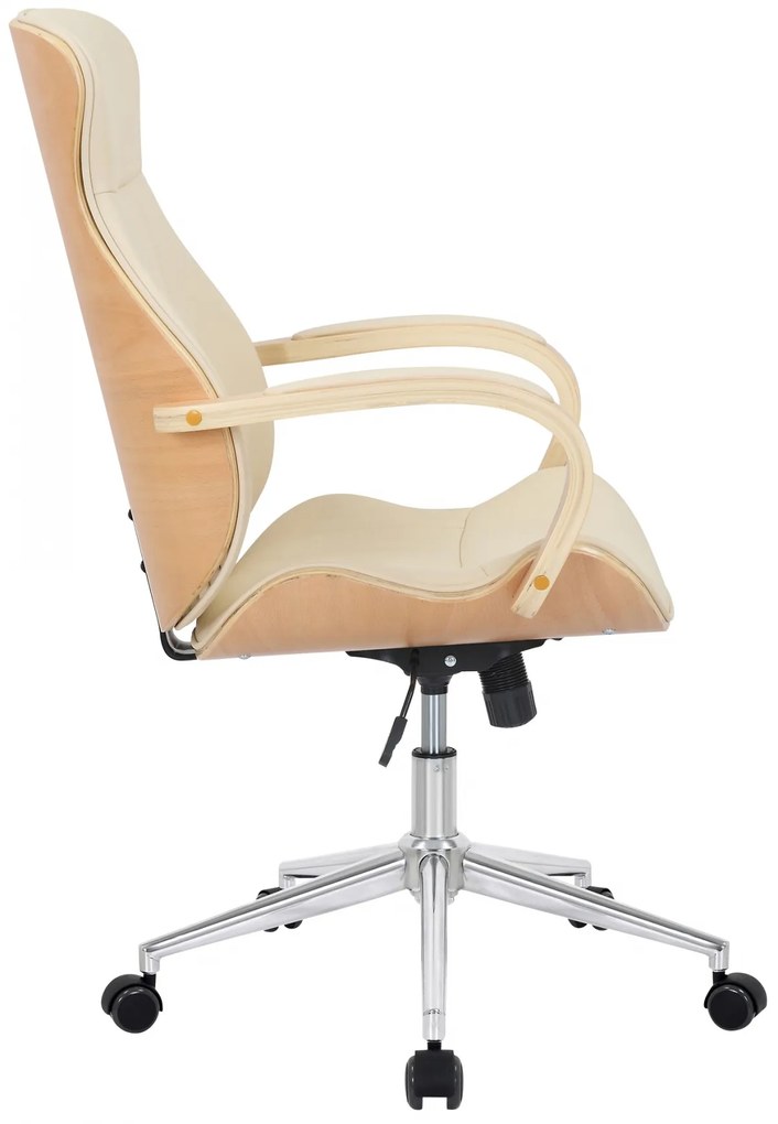 Design-Shop Kancelárska stolička Melilla - drevo natura - Krémová