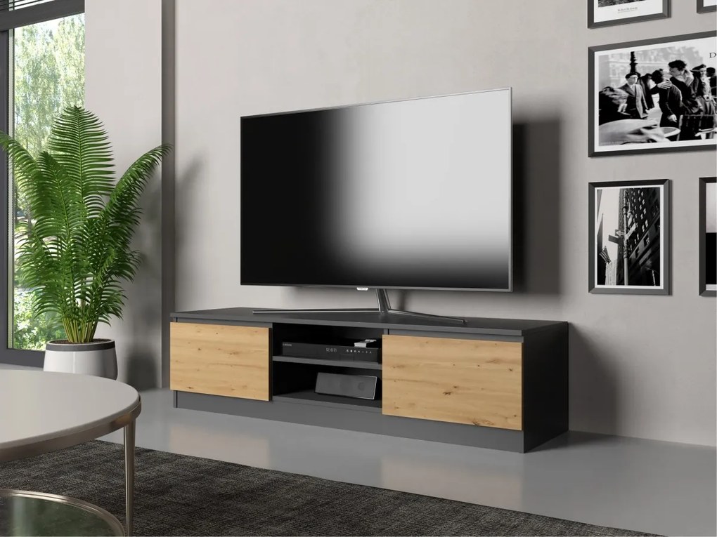 TV stolík Malwa 140 cm antracit/dub artisan